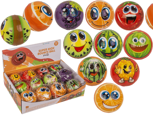 Super high bouncing ball, Fruits,