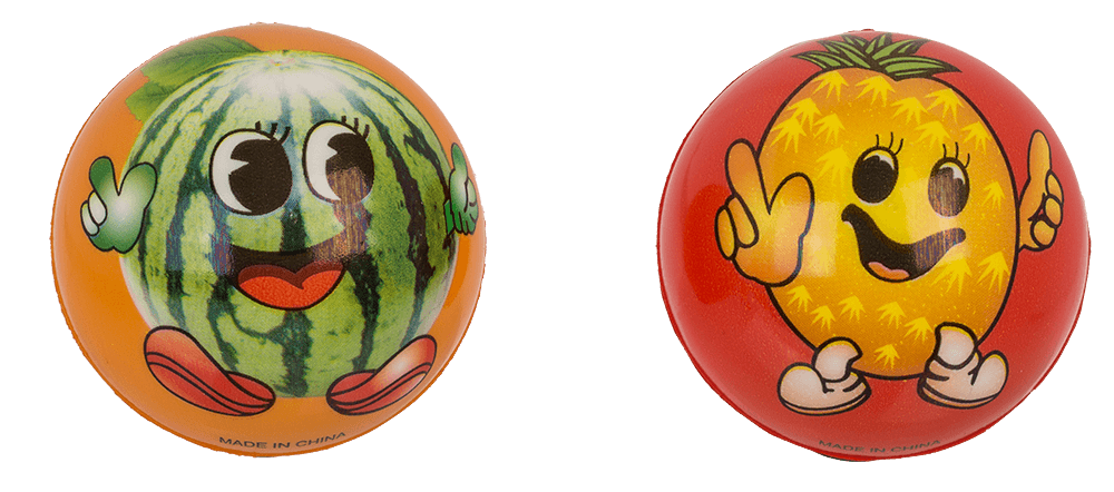 Super high bouncing ball, Fruits,