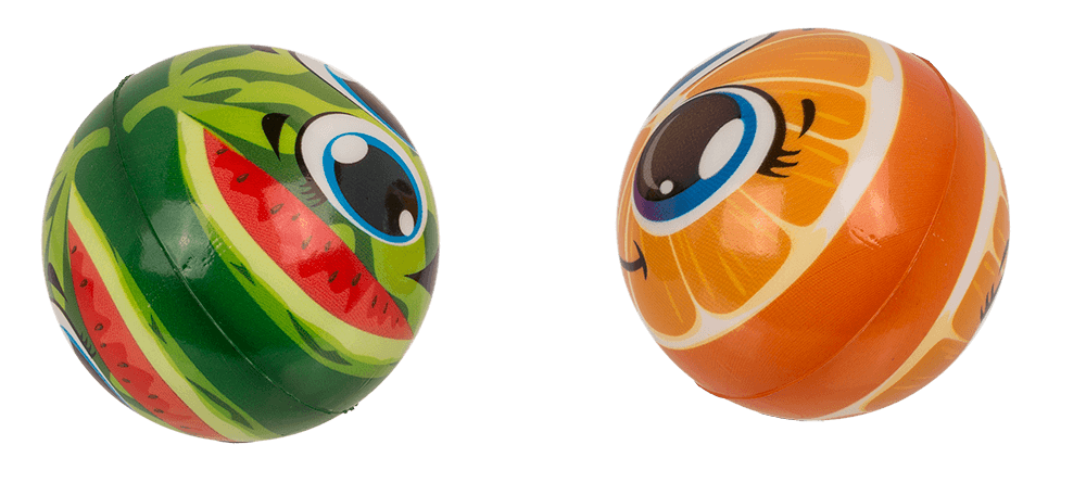 Super high bouncing ball, Fruits,