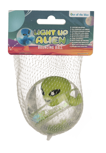 Flashing bouncing ball, Alien, 6,5 cm,