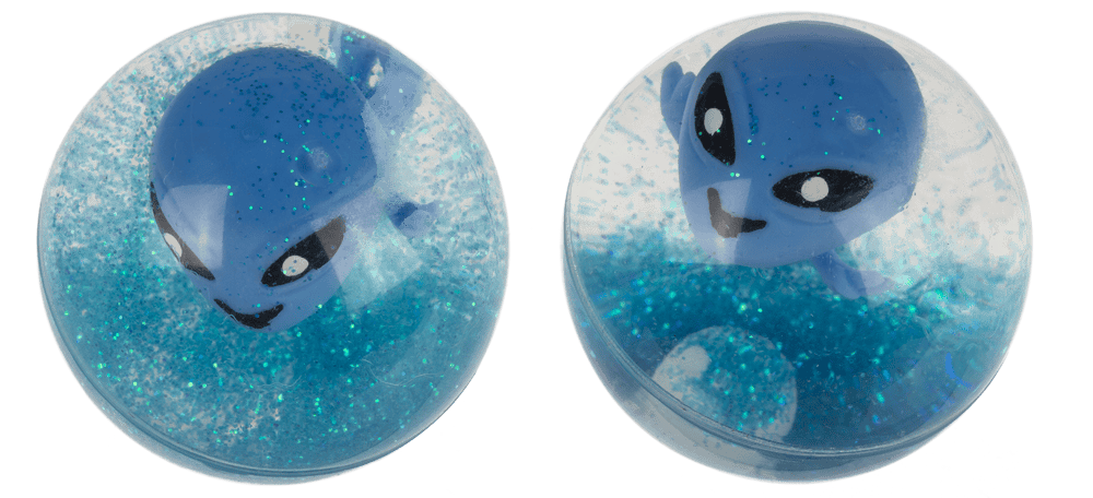 Flashing bouncing ball, Alien, 6,5 cm,