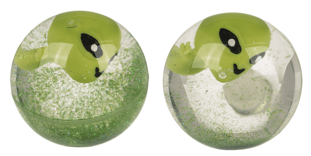 Flashing bouncing ball, Alien, 6,5 cm,