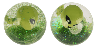 Flashing bouncing ball, Alien, 6,5 cm,