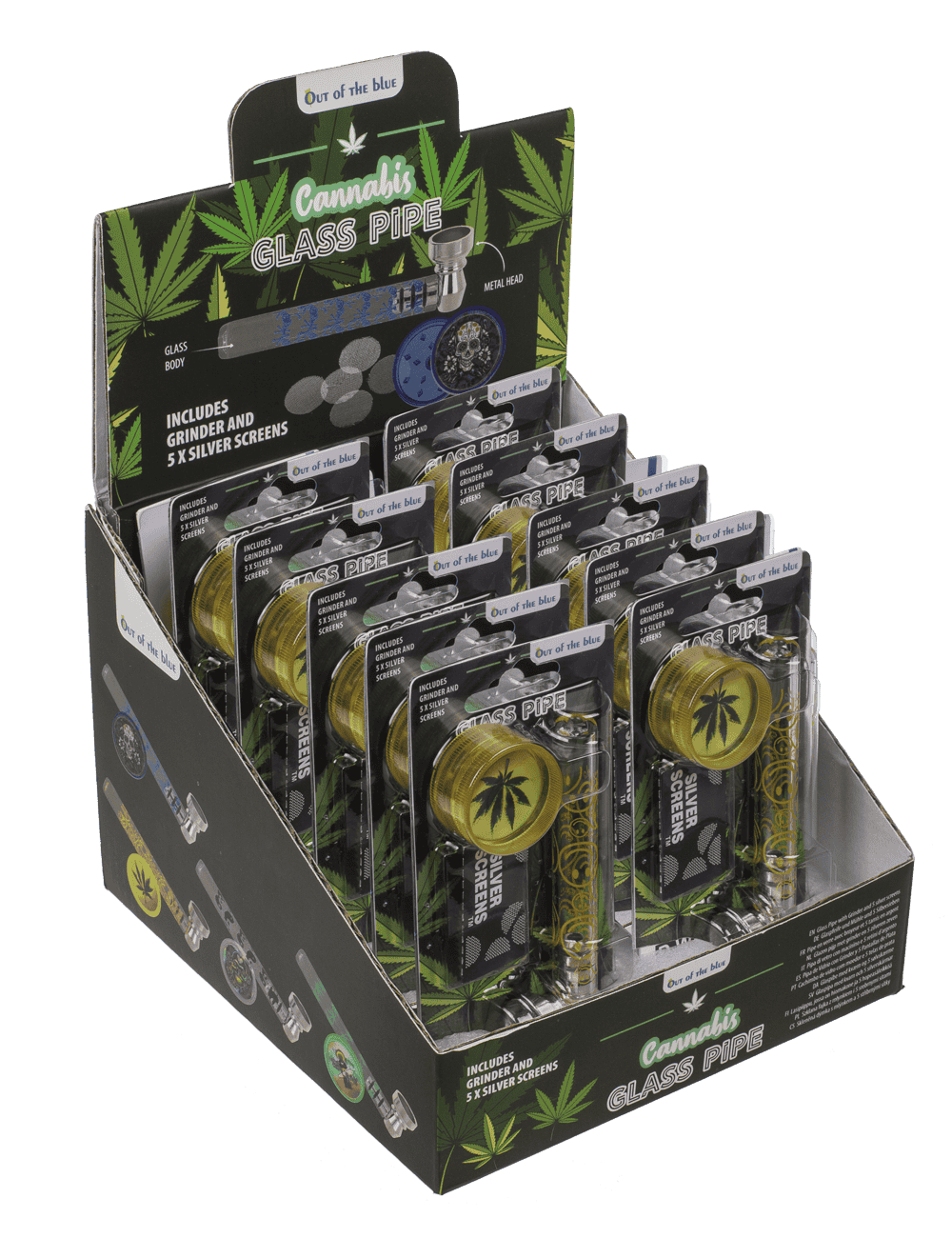 Glass pipe with metal head,