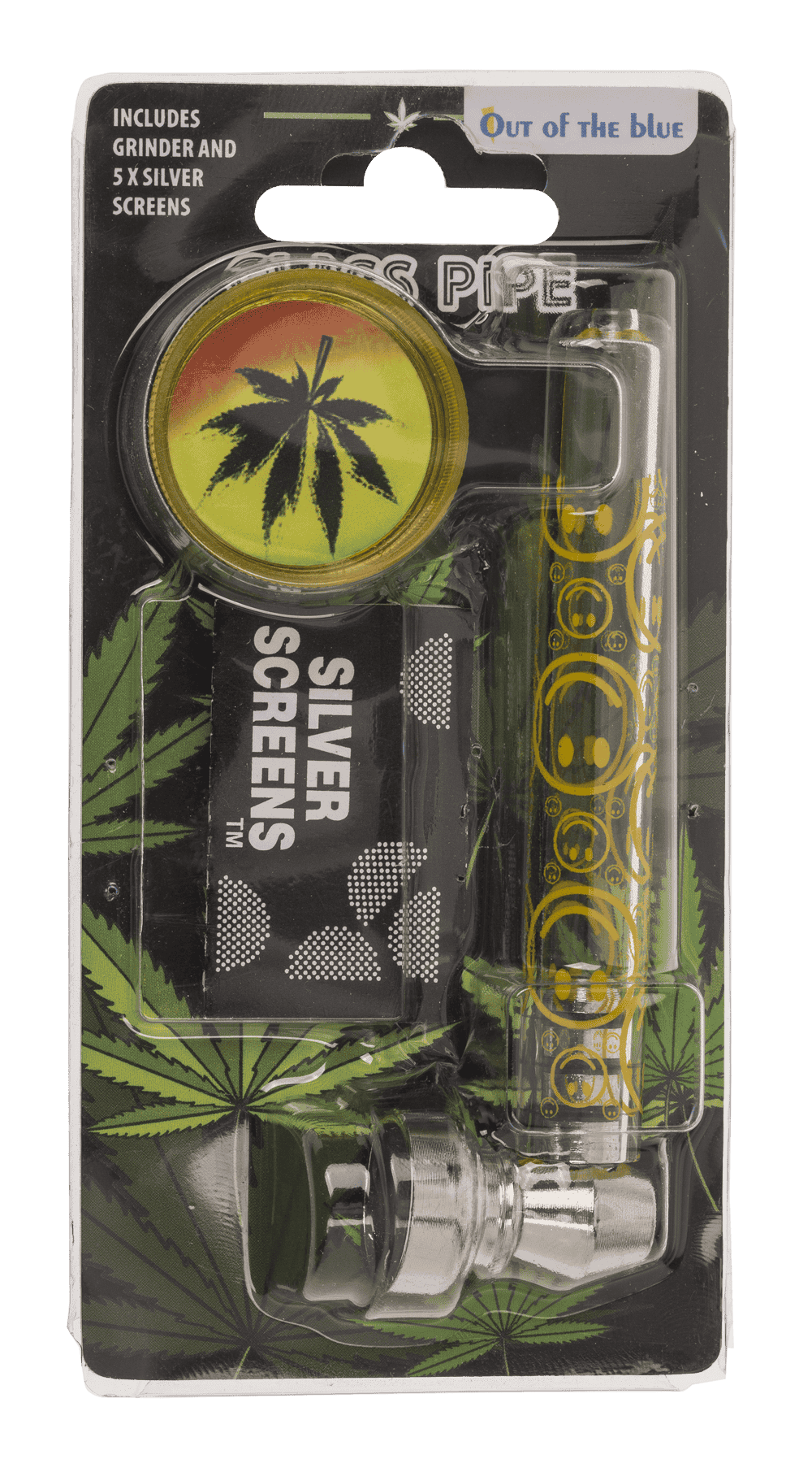 Glass pipe with metal head,