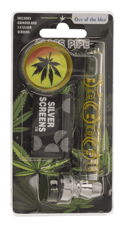 Glass pipe with metal head,