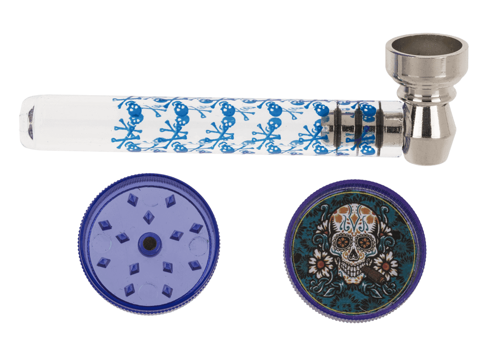 Glass pipe with metal head,