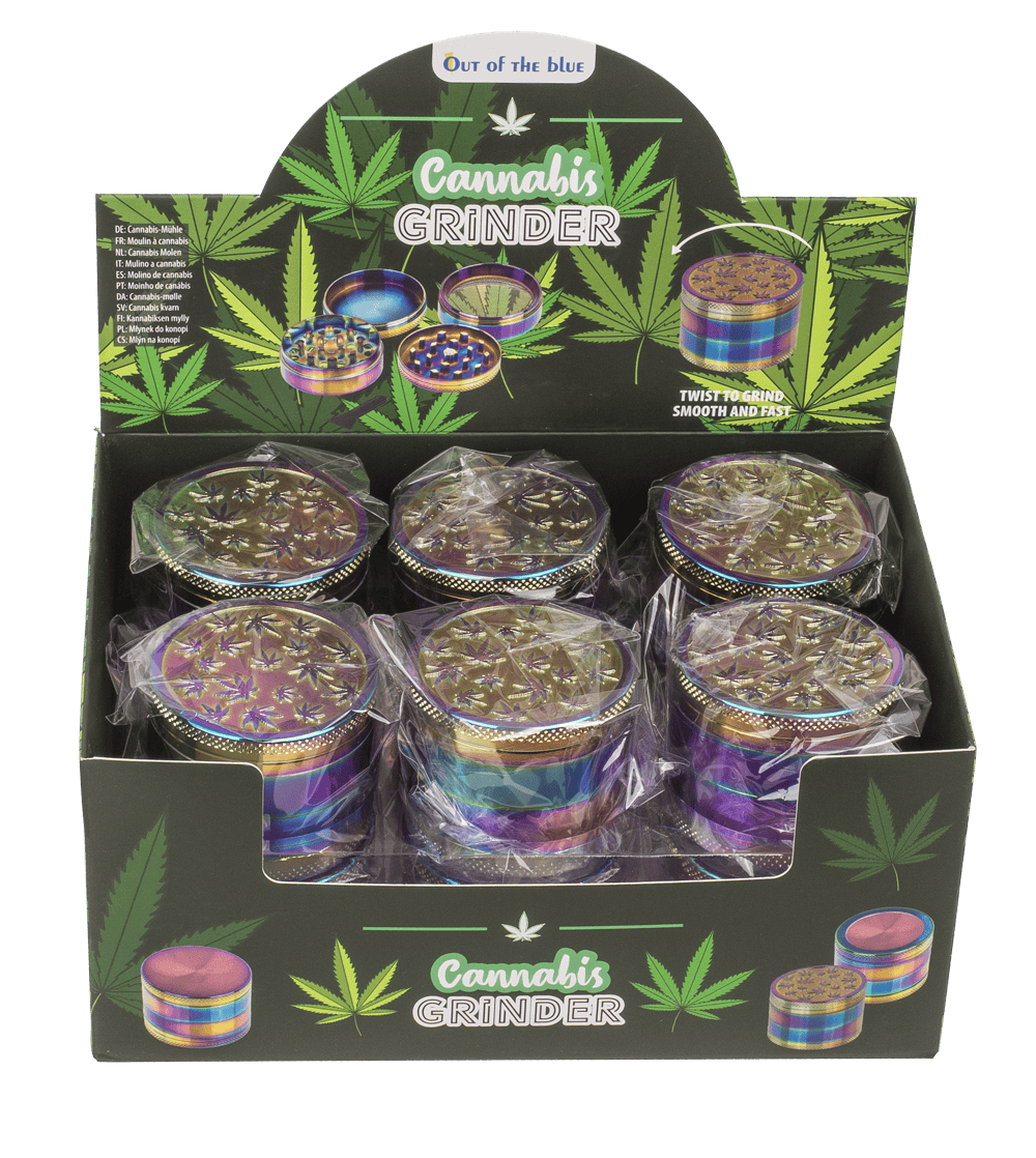 Metal cannabis grinder, Rainbow, 5 x 3,8 cm,