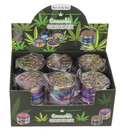 Metal cannabis grinder, Rainbow, 5 x 3,8 cm,