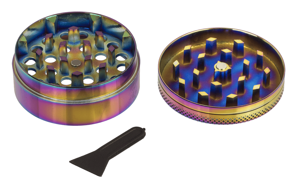 Metal cannabis grinder, Rainbow, 5 x 3,8 cm,