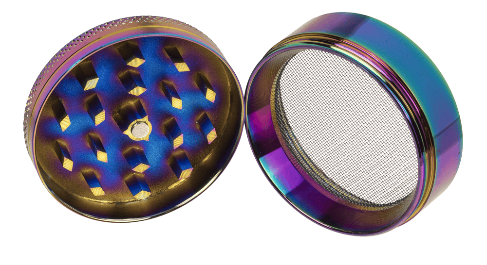 Metal cannabis grinder, Rainbow, 5 x 3,8 cm,
