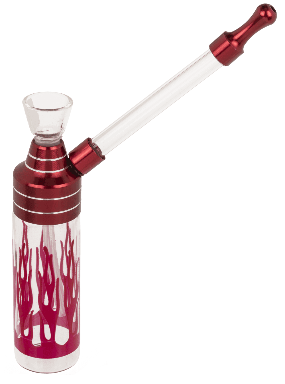 Bong,Classic,12 cm, with mouthpiece, glass/metal,