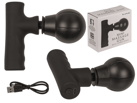 Mini massage gun, 9.5 x 11 cm, with USB cable,