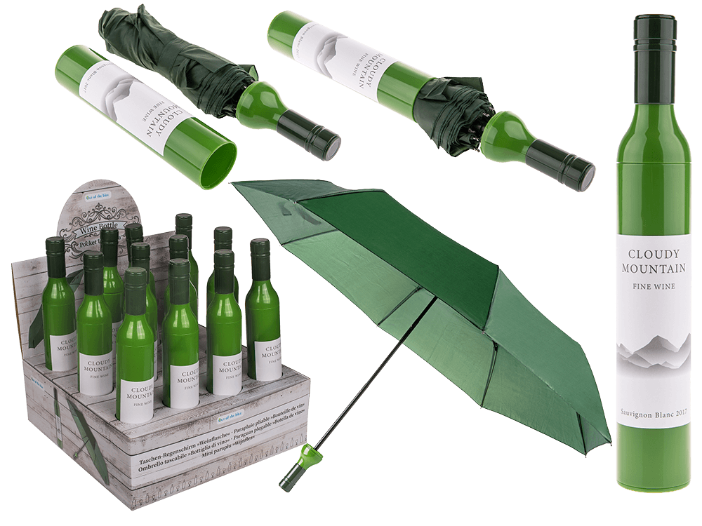 Pocket Umbrella, White Wine bottle,