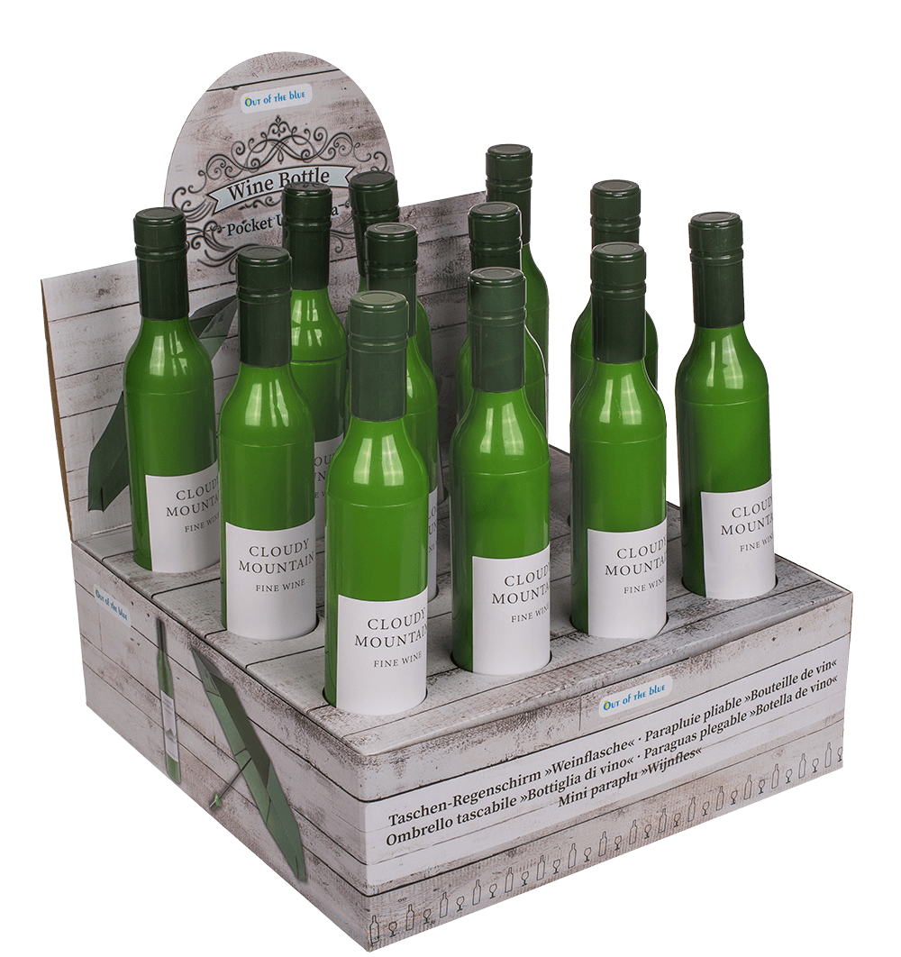 Pocket Umbrella, White Wine bottle,