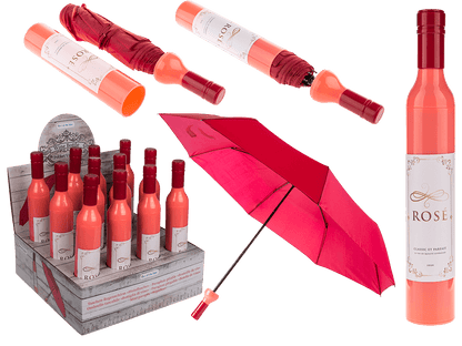 Pocket Umbrella, Rose Wine bottle,