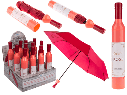 Pocket Umbrella, Rose Wine bottle,