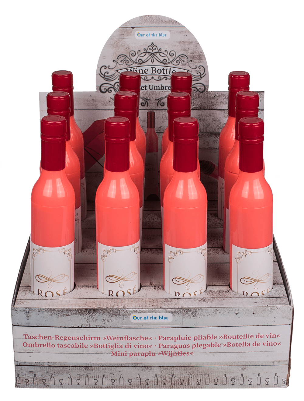 Pocket Umbrella, Rose Wine bottle,