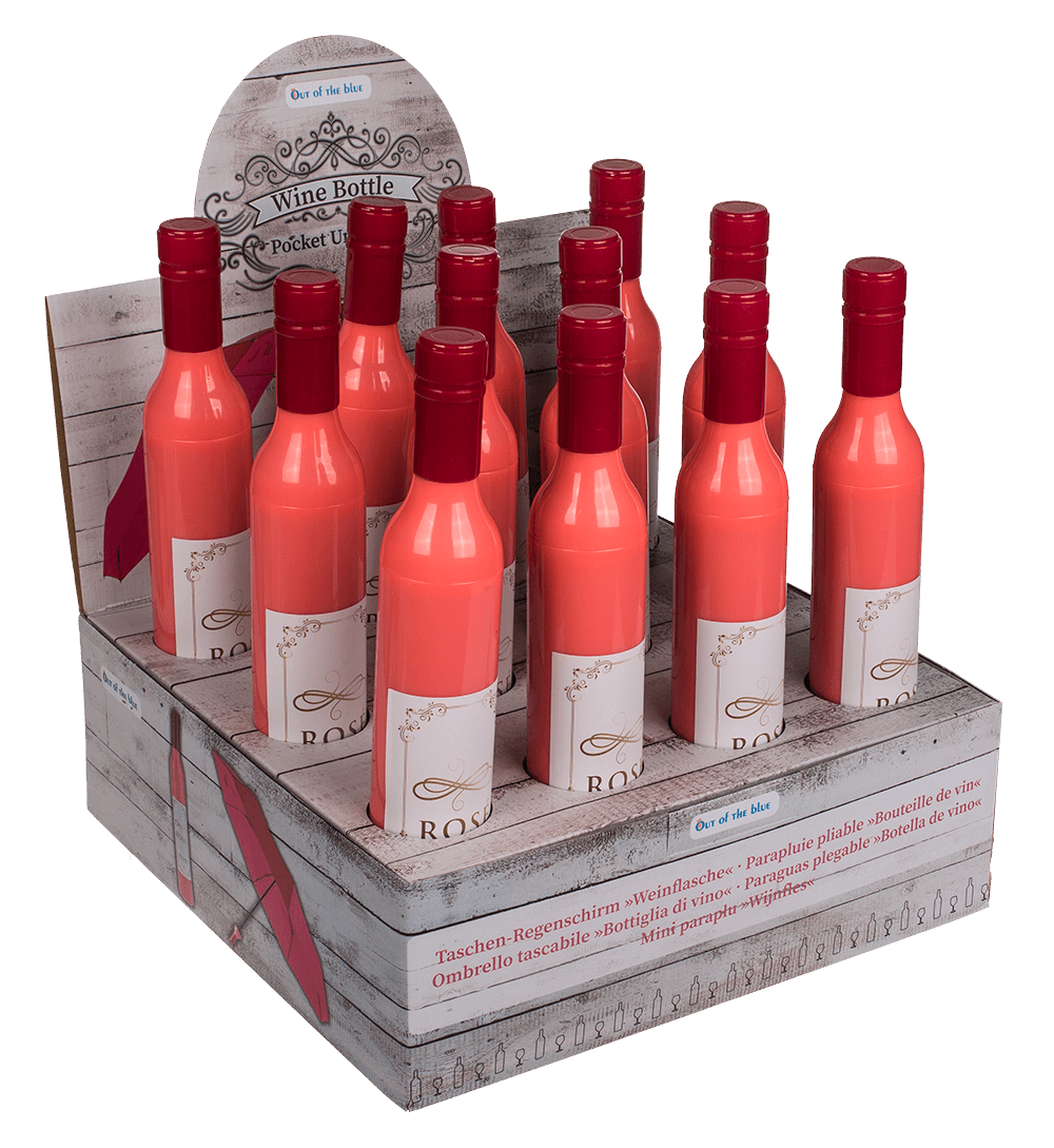 Pocket Umbrella, Rose Wine bottle,