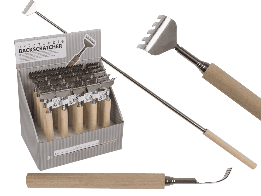 Extendable metal back scratcher,