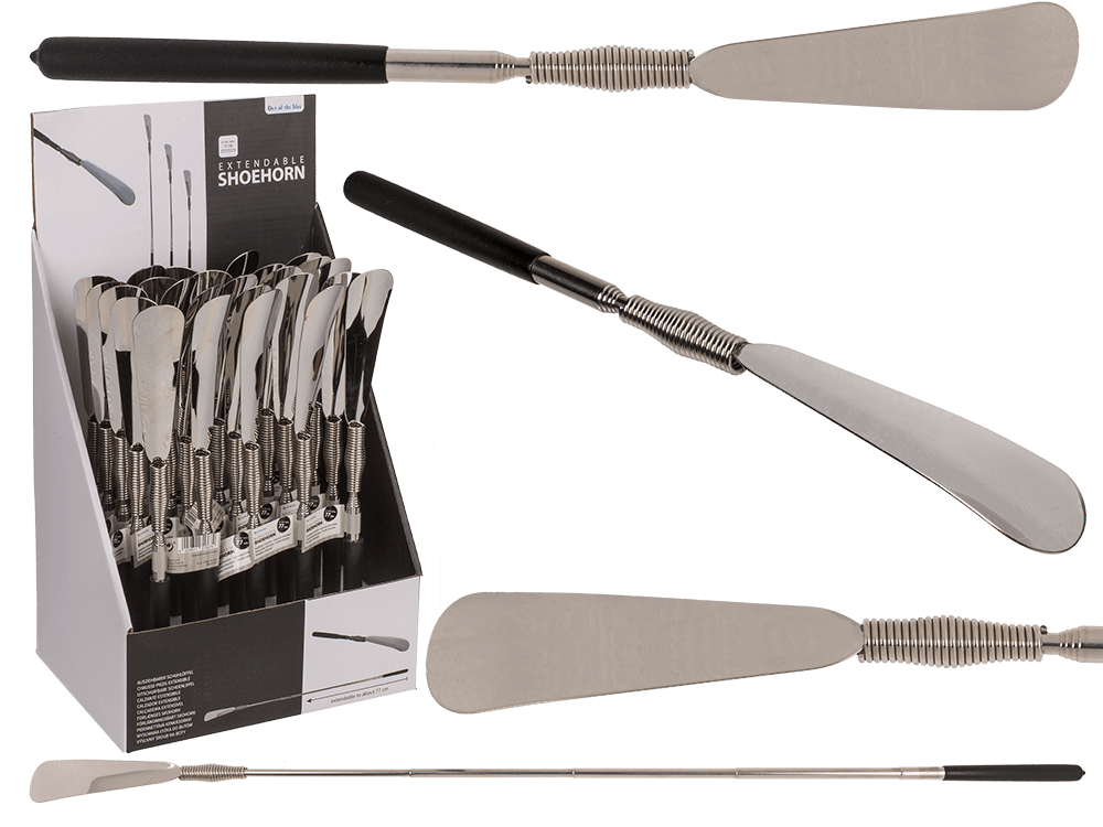 Extendable metal shoe horn,