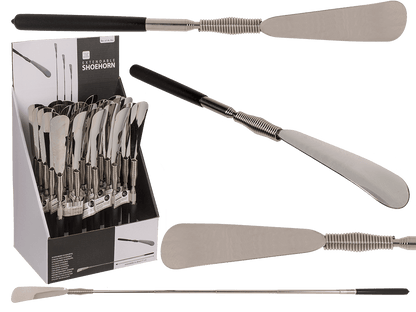 Extendable metal shoe horn,