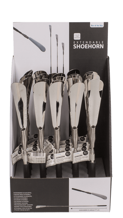 Extendable metal shoe horn,