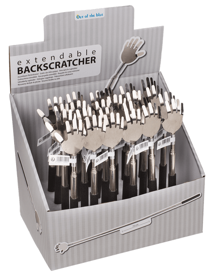 Extendable metal back scratcher with rubber