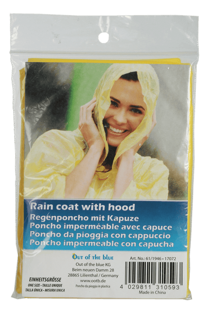 Hooded rain poncho, one size,