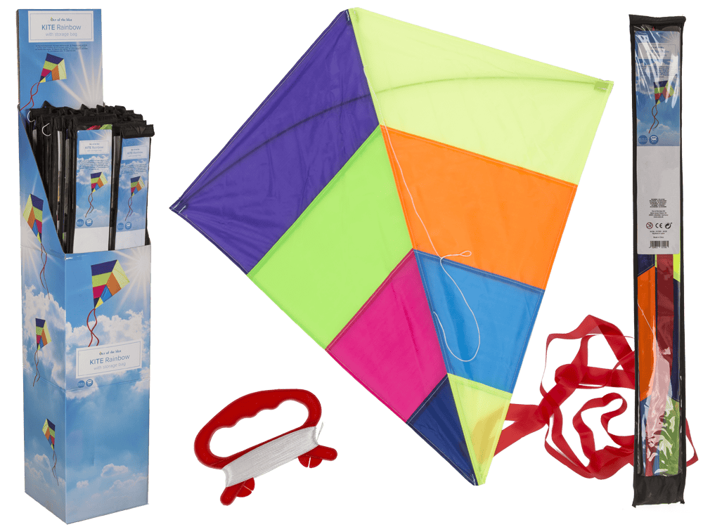 Kite with storage bag, Rainbow,