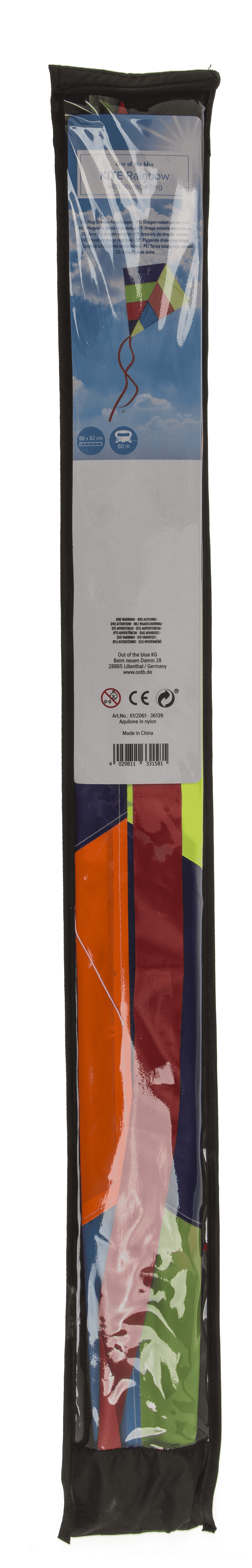 Kite with storage bag, Rainbow,