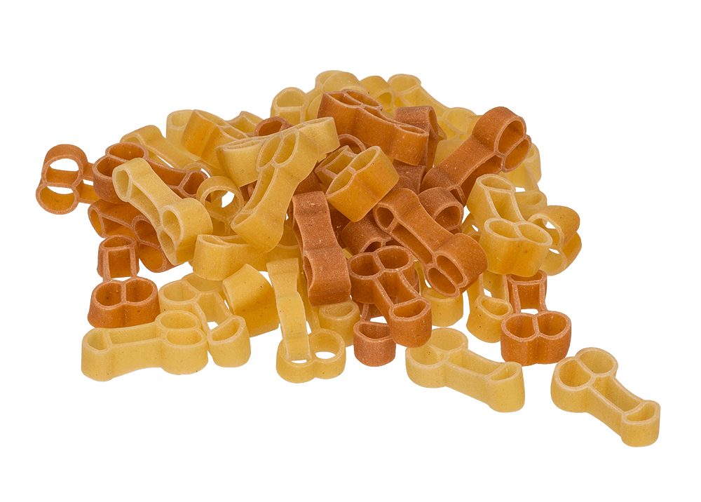 Two coloured durum wheat pasta with pepper, Penis,