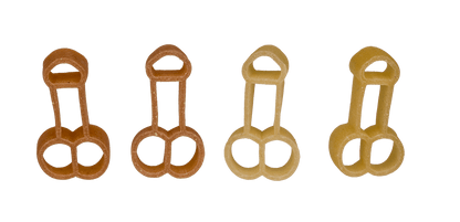Zweifarbige Hartweizengrießnudeln, Penis,