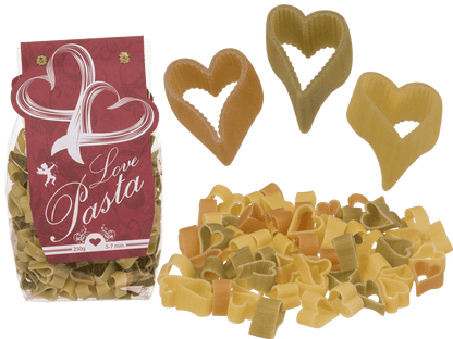 Three coloured durum wheat pasta with tomato &,