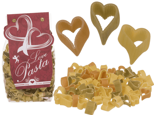 Three coloured durum wheat pasta with tomato &,