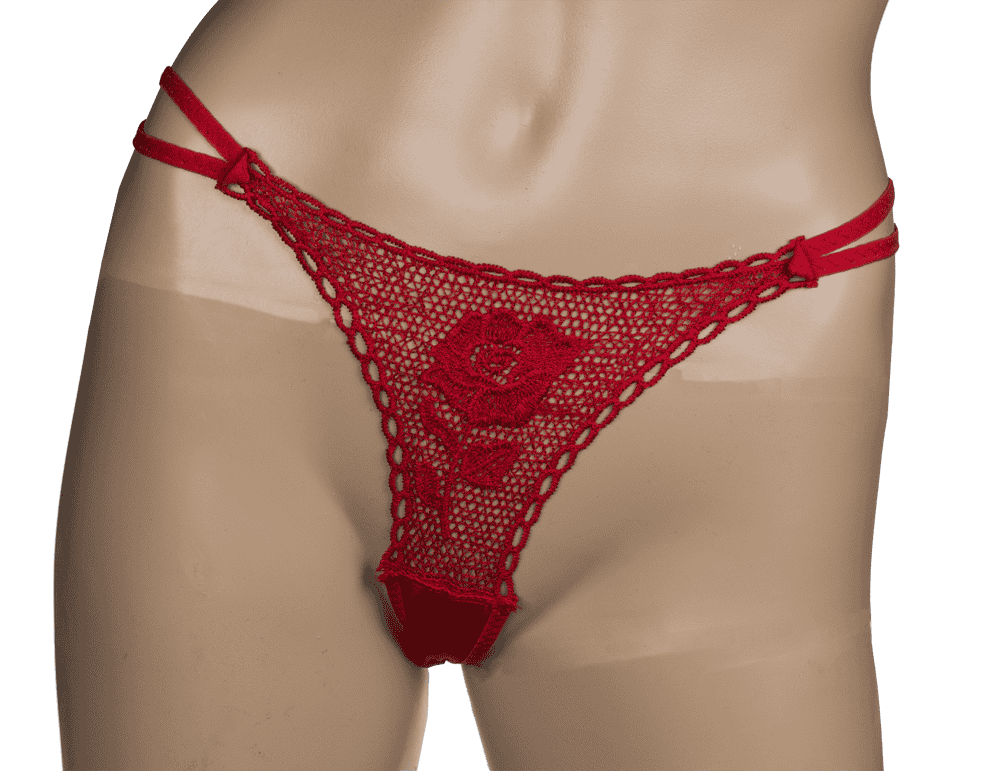 Rose with red G-string,