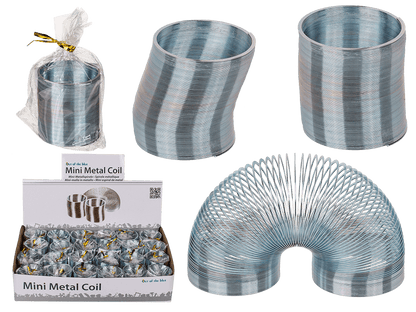 Silver coloured mini metal coil,