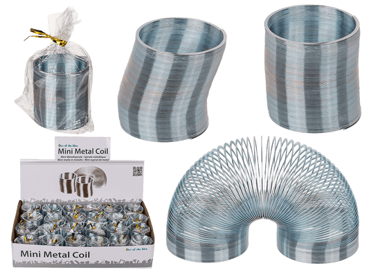 Silver coloured mini metal coil,