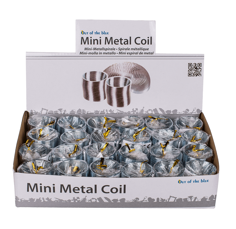 Silver coloured mini metal coil,