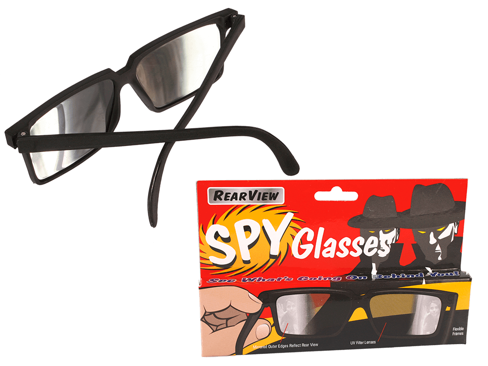 Spy Glasses with side mirror in frame temples,