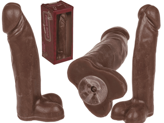 Penis soap with suction cup, brown,