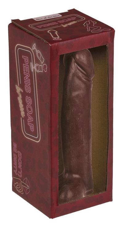 Penis soap with suction cup, brown,