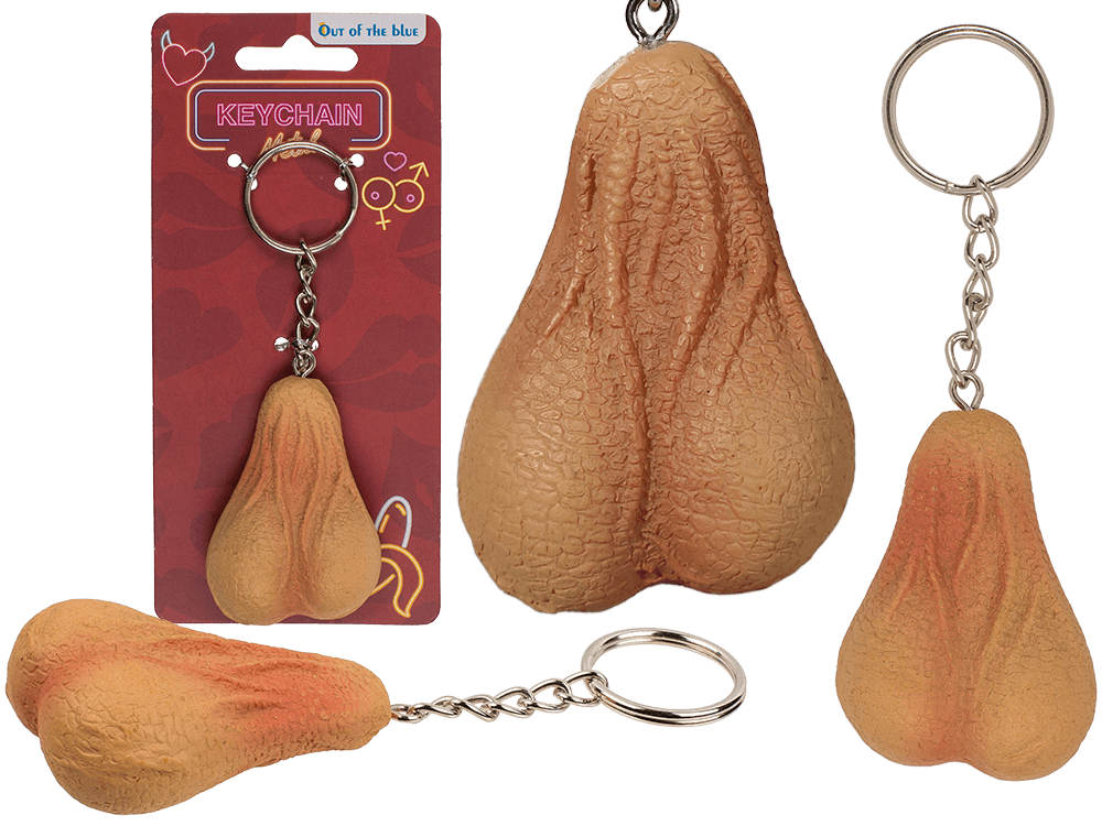 Metal key chain, Polyresin Testicle,