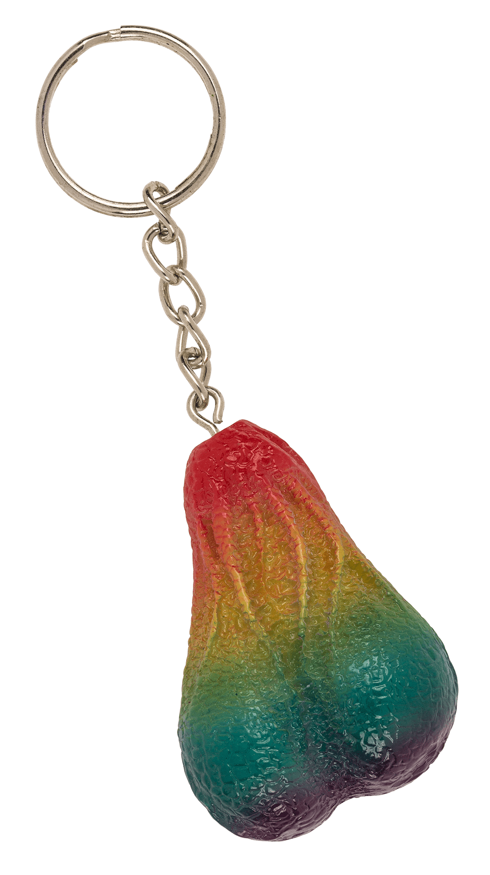 Metal key chain, Rainbow Testicle,