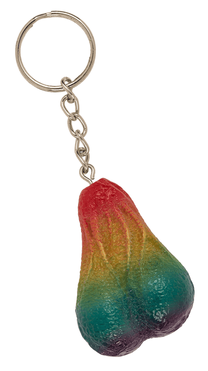 Metal key chain, Rainbow Testicle,