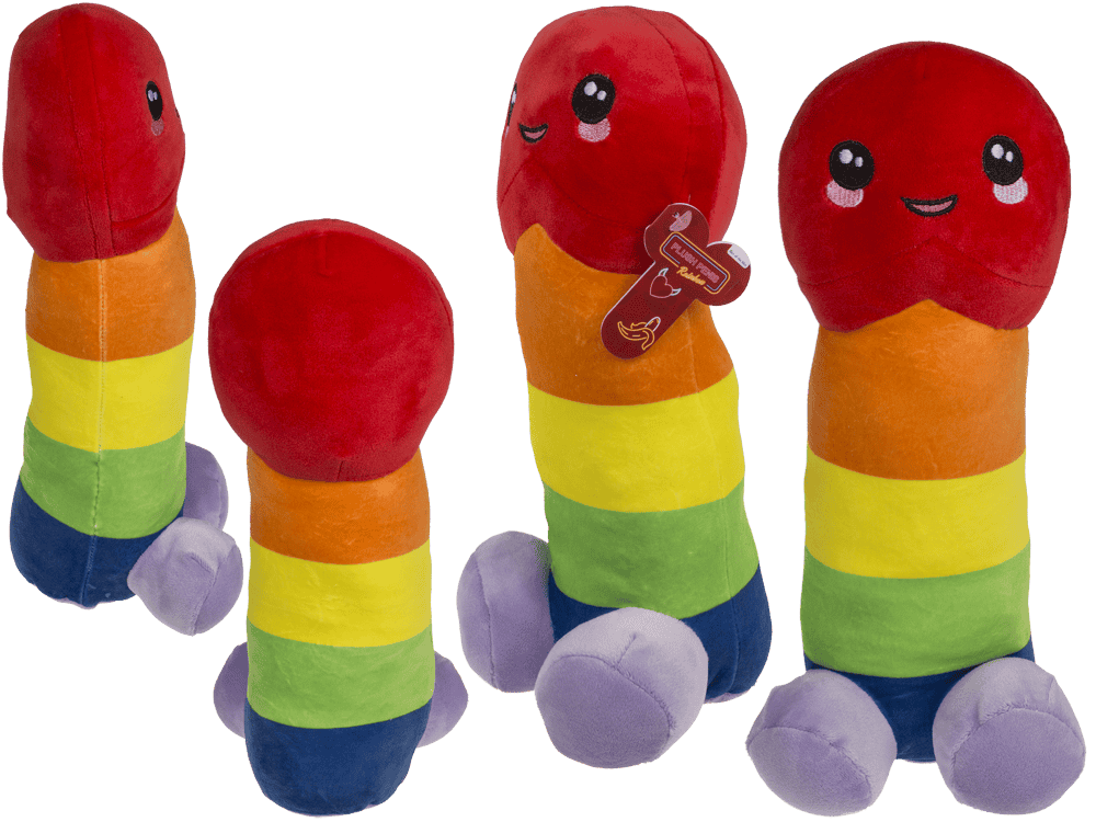 Plush Penis, Rainbow, 30 cm,