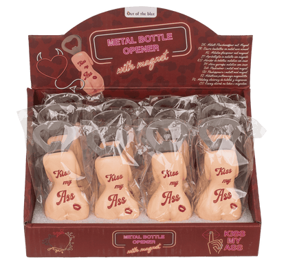 Metal bottle opener with magnet, Kiss my Ass,