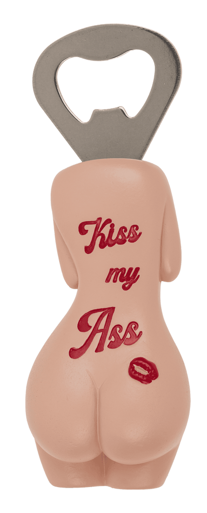 Metal bottle opener with magnet, Kiss my Ass,