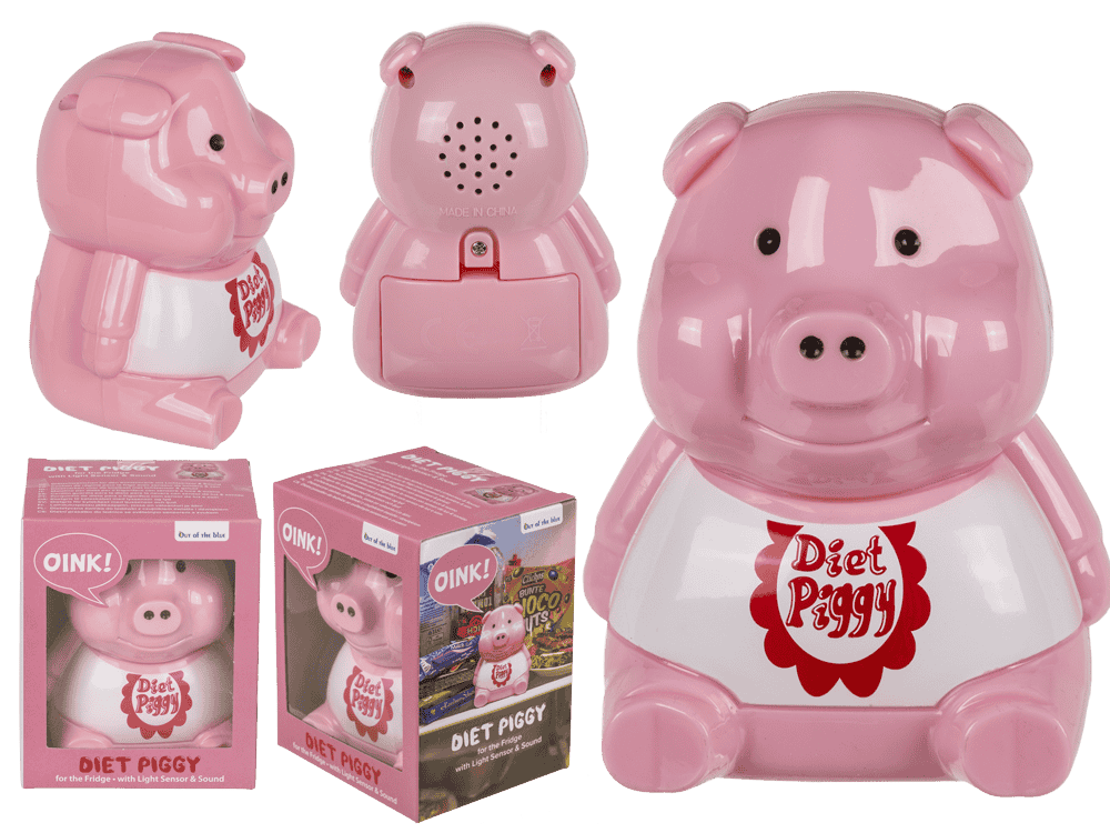 Plastic diet piggy for the fridge,