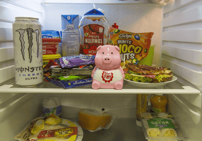 Plastic diet piggy for the fridge,